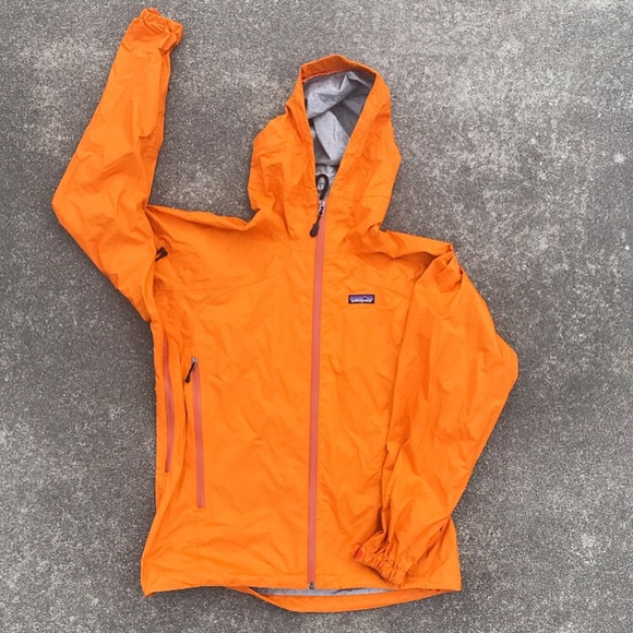 Patagonia Orange Mango Rain Jacket Coat 